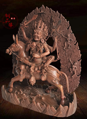 紫铜客厅吉祥天母佛像密宗摆件