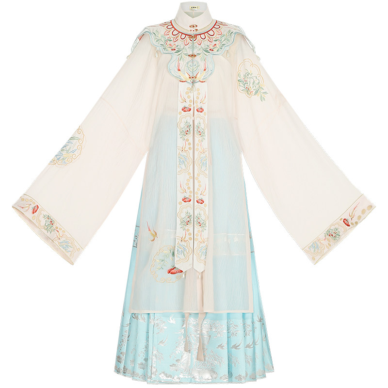 【袅晴丝】花朝记刺绣明制竖领汉服 花朝记汉服