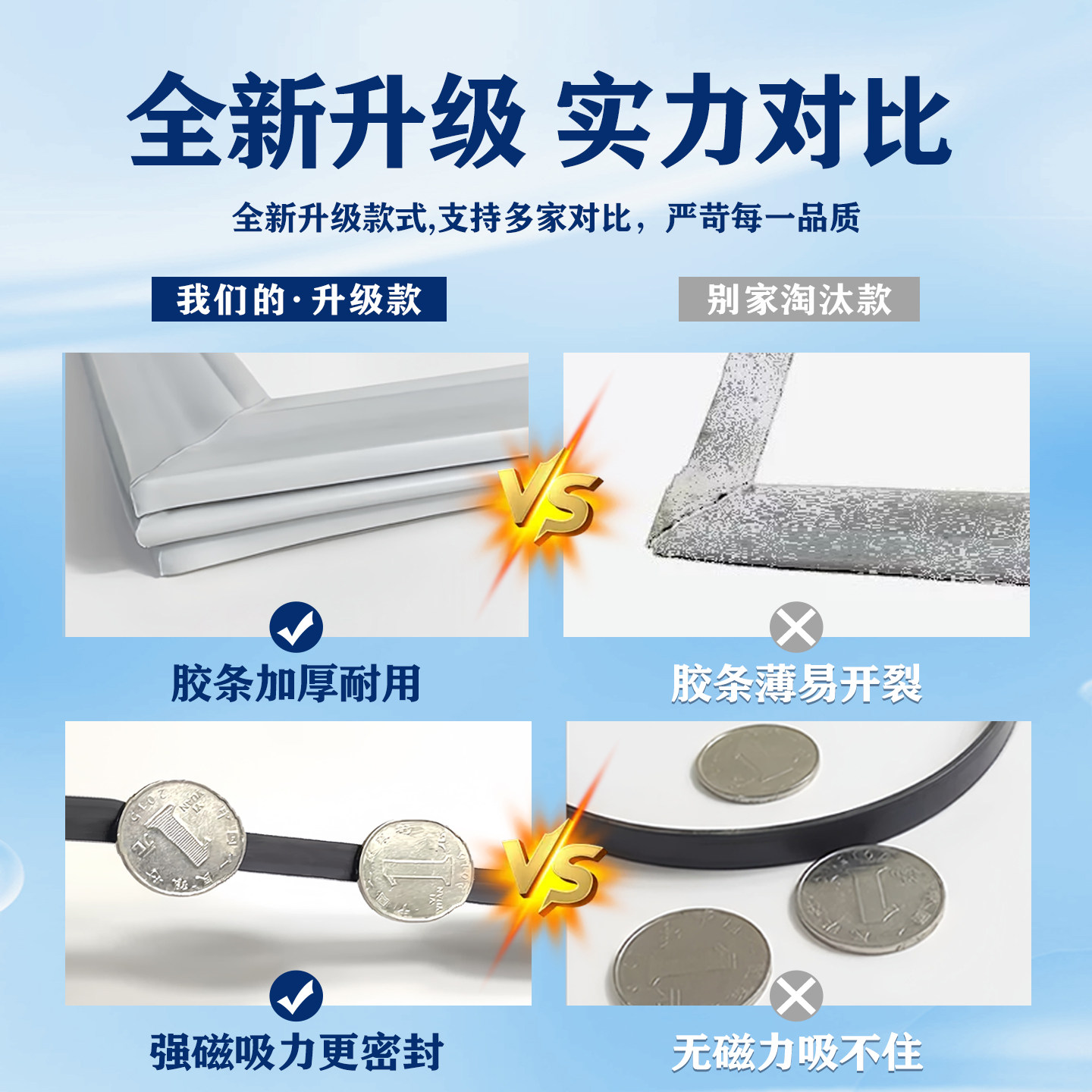 适用格力晶弘冰箱门密封条门胶条原厂通用磁条配件冰柜密封圈吸条
