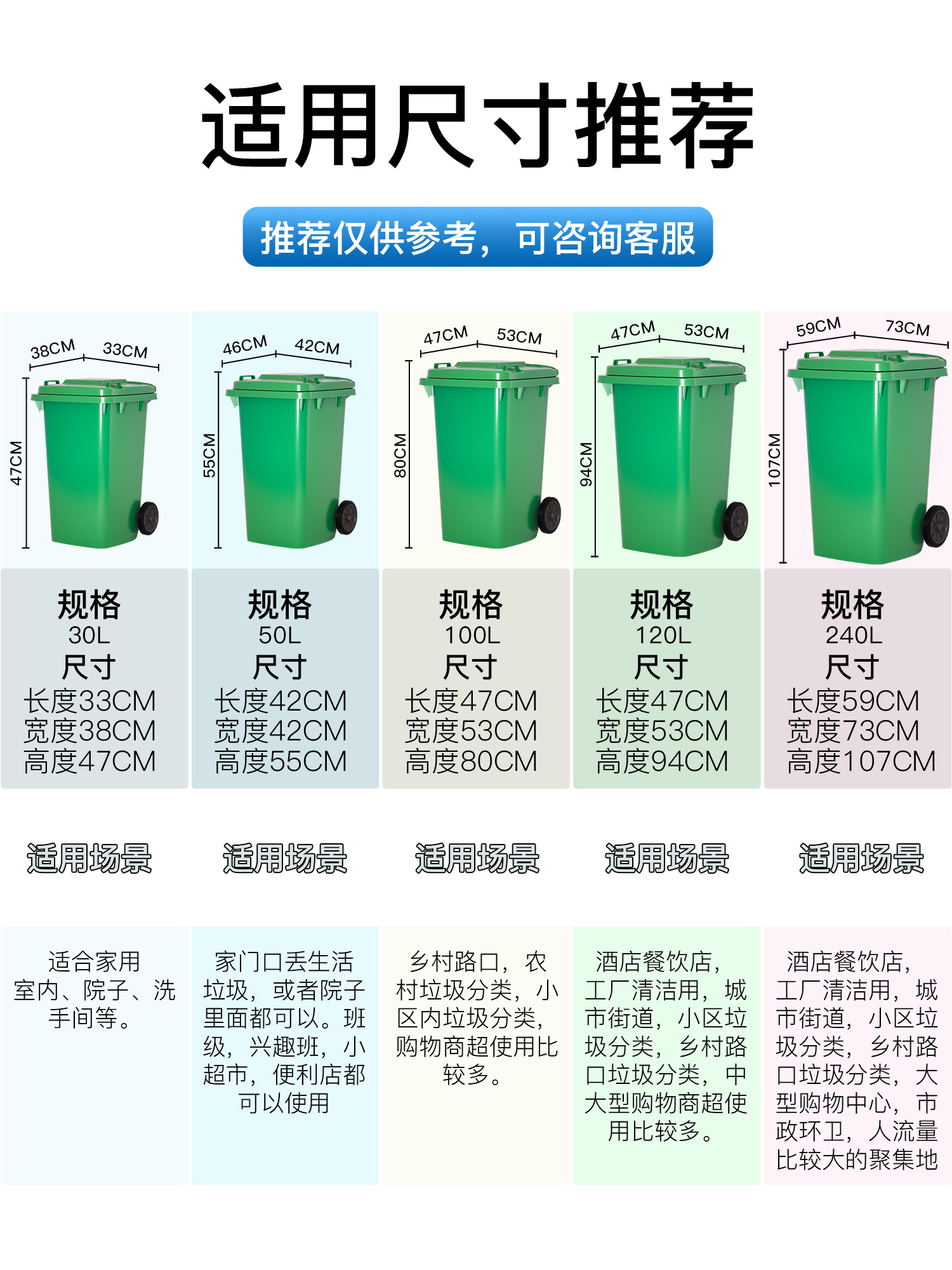 户外大垃圾桶加厚大号商用环卫挂车桶小区物业240L大容量餐饮带盖