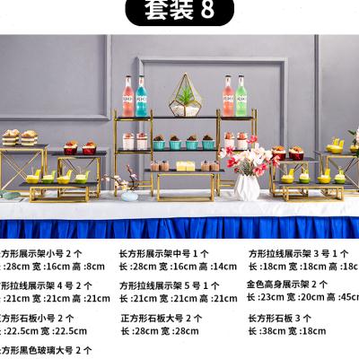 甜品台摆件套装展示架餐具托盘生日蛋糕下午茶点心架子冷餐盘茶歇 - 图0