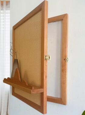 实木编织电表箱装饰画改造电表盒樱桃木装饰遮丑家用配电箱置物架