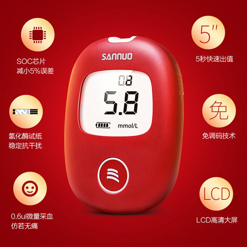 三诺安稳+血糖测试仪家用的仪器机 安拓尔医疗器械血糖用品