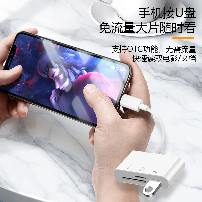 手机读卡器多合一万能适用三星S23S22/S21/S20/S10/S9/NOTE10相机SD卡TF内存卡U盘OTG多功能typec转接头Flip3