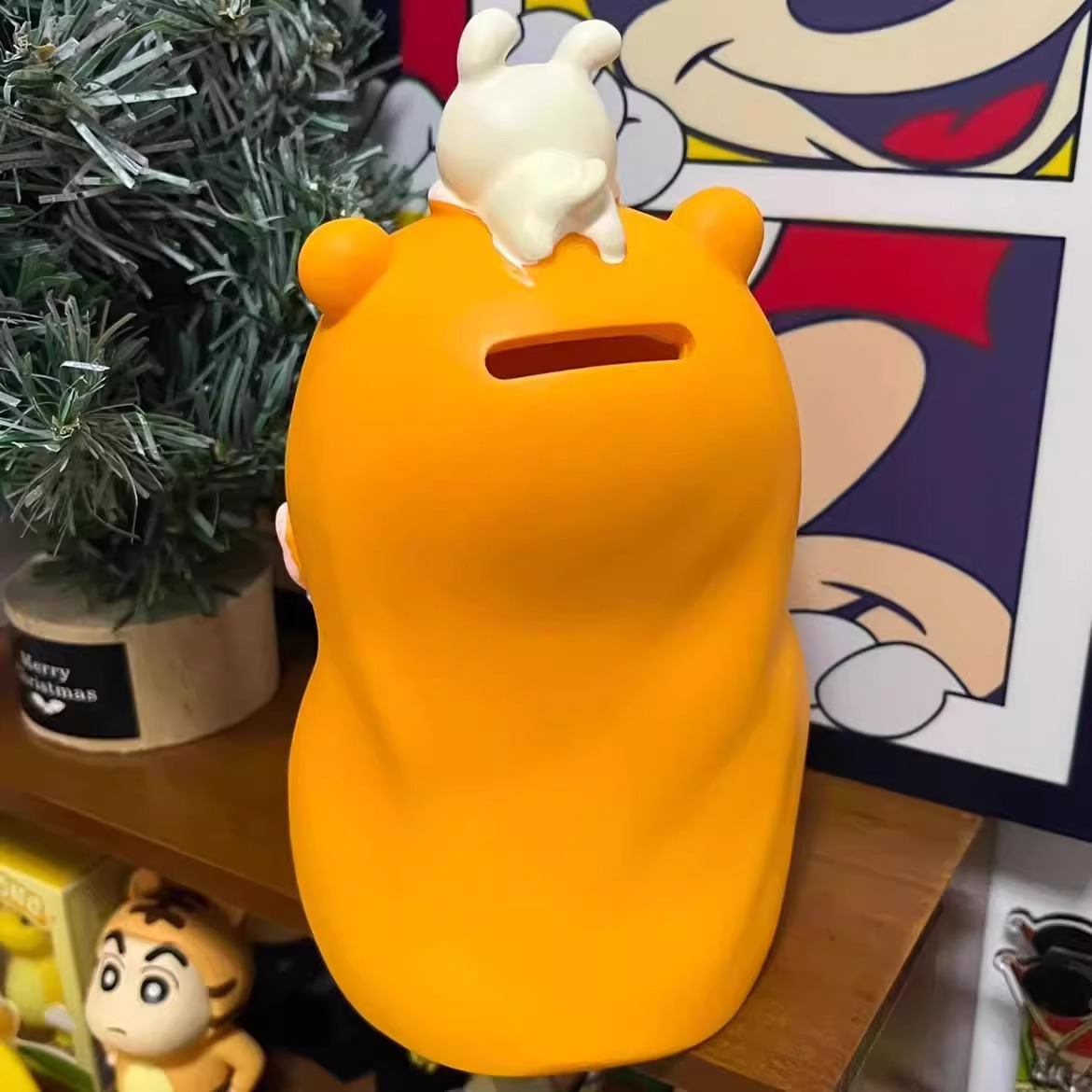 蜡笔小新存钱罐搪胶防摔动漫卡通摆件礼品礼物手办景品周边日漫 - 图1