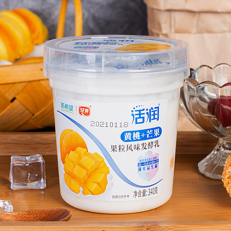 新希望琴牌活润酸奶340g低温大果粒风味益生菌嚼酸奶牛奶杯装