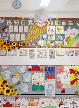 向日葵系列环创黑板报素材