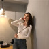 Nan Yufan mùa thu và mùa đông áo sơ mi bó sát Slim V-cổ áo len nhiều màu nữ bó sát áo len phần mỏng - Đan Cardigan áo kiểu trung niên Đan Cardigan