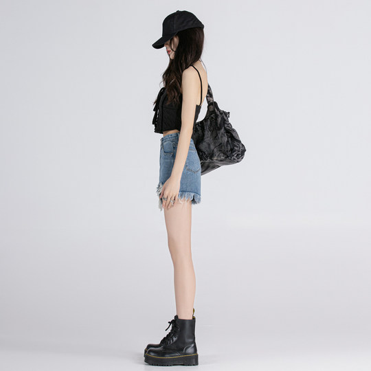 Pantalones cortos de mezclilla de cintura alta dulces y picantes de verano 2022a