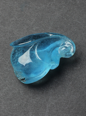 天然海蓝宝冰种兰花吊坠