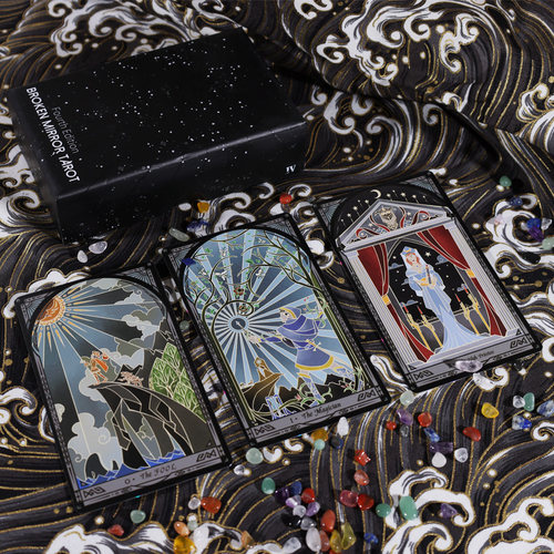 破碎镜像塔罗牌原装正版镀银Broken Mirror Tarot 韦特体系卡罗牌 - 图2