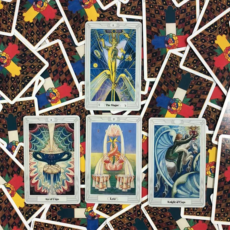 进口透特塔罗牌正版78张全套英文 Thoth Tarot托特卡罗牌送牌袋-图1