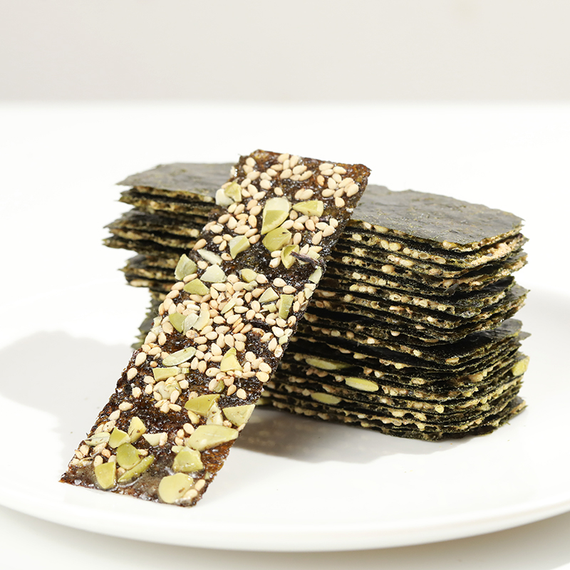 味娃旗舰店芝麻海苔夹心脆片即食儿童罐装宝宝孕妇海味网红小吃零食休闲食品0