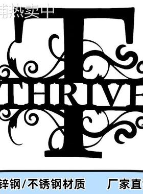 金属墙壁装饰工艺品跨境室内外铁艺字母新品挂件玄关阳台标牌厂家