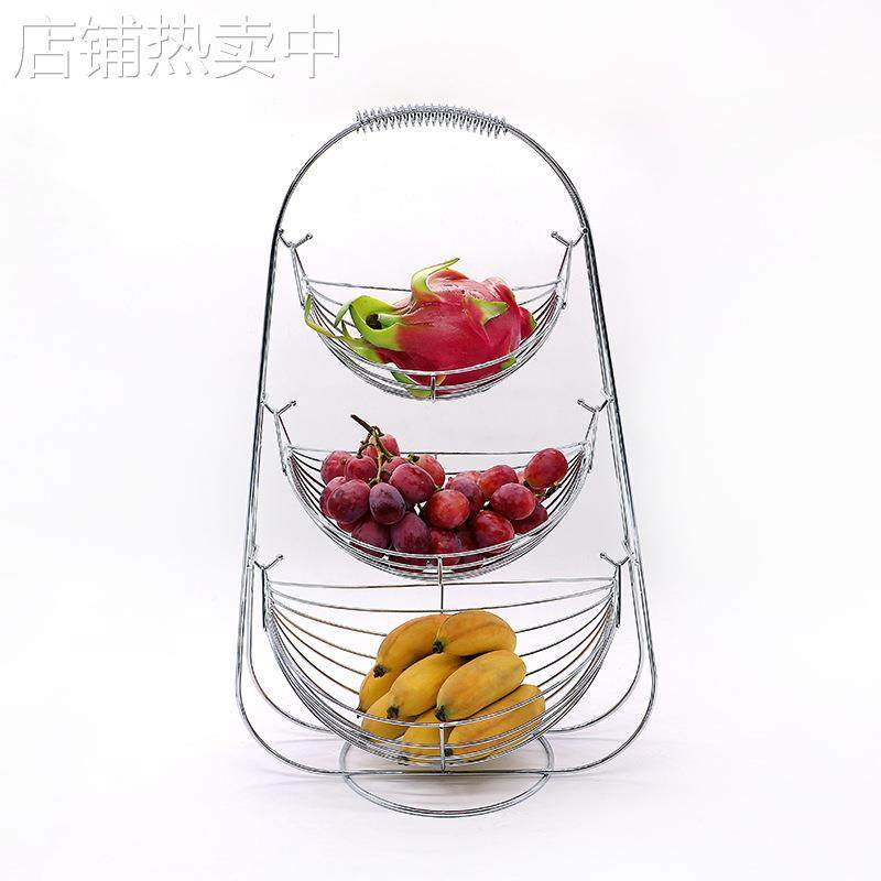 欧式铁艺水果篮创意三层可拆装水果盆水果收纳篮水果摇篮家居摆件,淘宝优惠券,粉丝福利购,淘宝优惠卷
