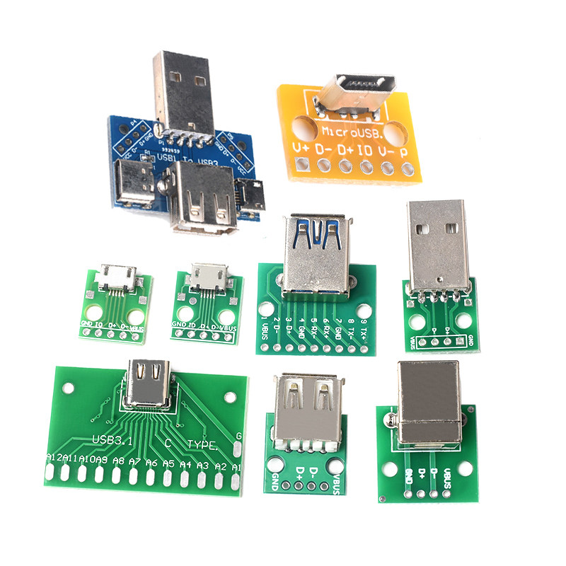 USB头转接板MicroUSB/Type-c USB公头USB转2.03.0母座/公头 mini_虎窝淘