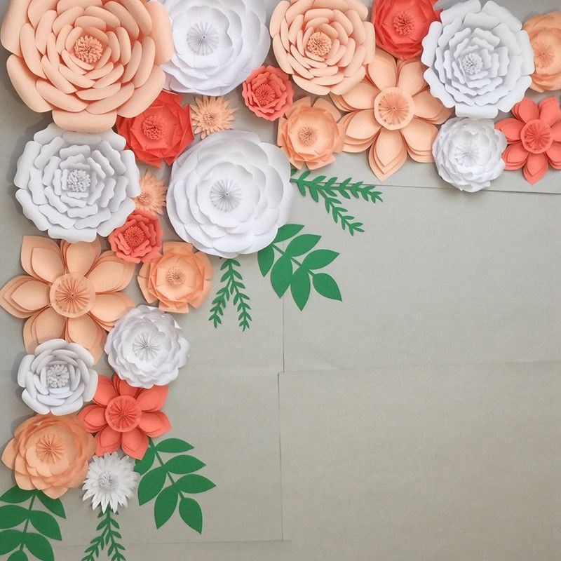 Largest supplier 30cm Paper Flower Backdrop Wall Large Rose - 图1