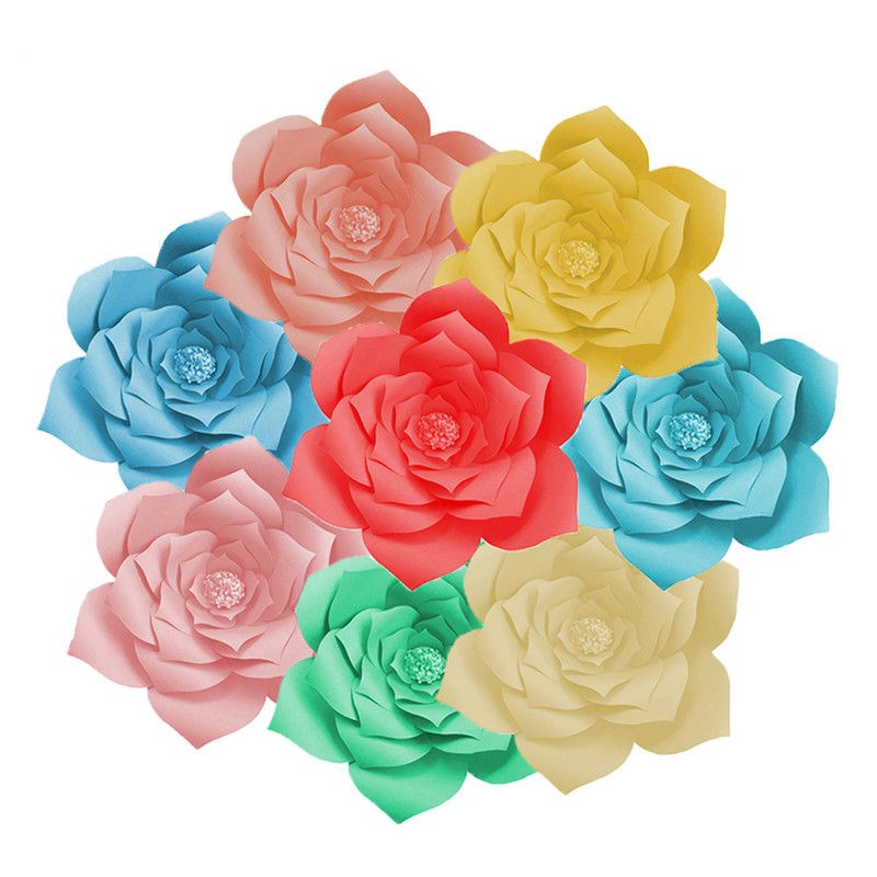 Largest supplier 30cm Paper Flower Backdrop Wall Large Rose - 图3