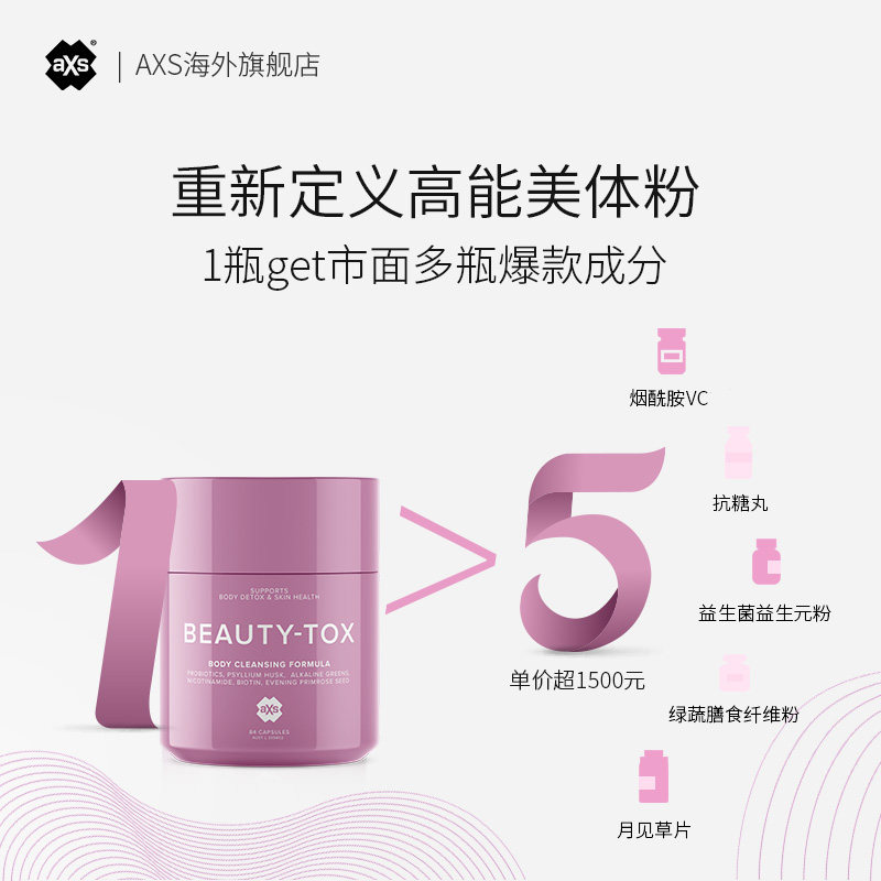 澳洲进口axs美体粉抗糖亮白益生菌 AXS海外膳食纤维/果蔬纤维