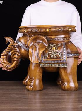 大号象凳换鞋凳子一对招财家居客厅装饰品泰国大象摆件实用工艺品