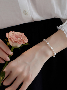 满天星碎银子施家珍珠手链