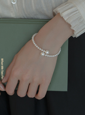 温柔气质施家珍珠开口手镯