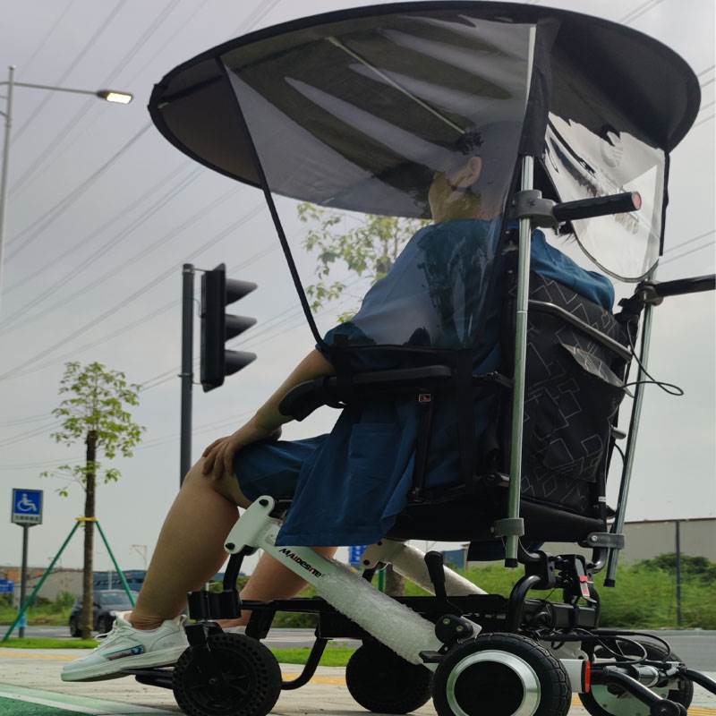 电动轮椅专用遮阳棚雨棚雨伞架雨衣智能全自动老人代步车配件大全 - 图2