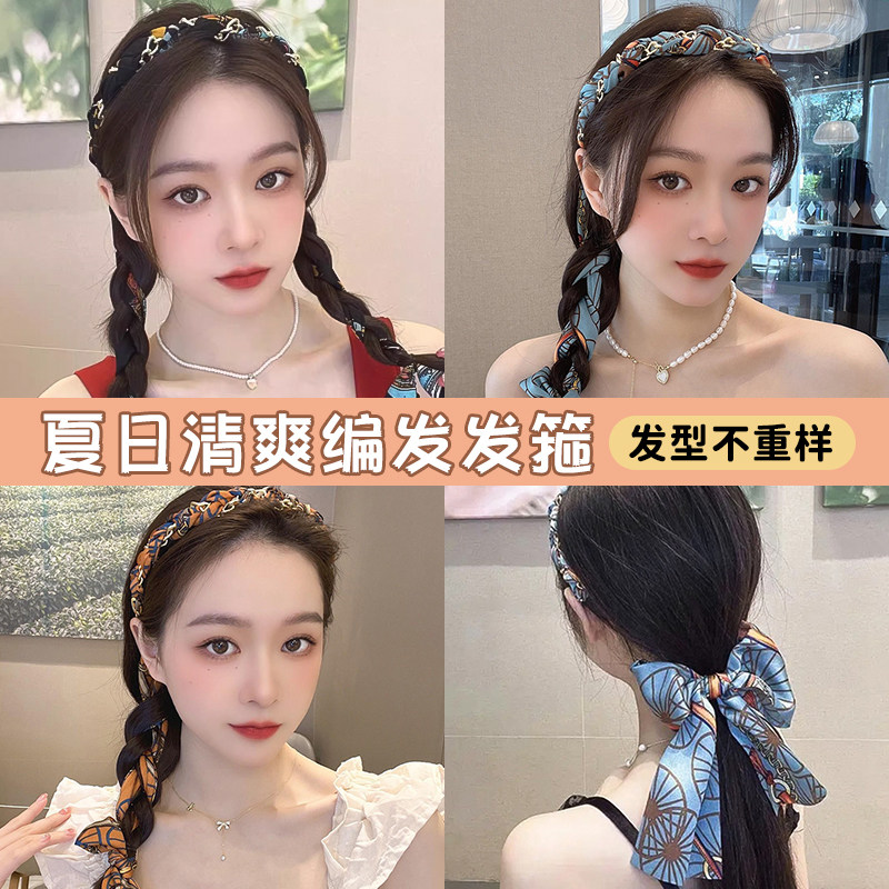 气质复古飘带发箍发带女高级感洋气时尚绑发丝巾头箍编发头饰发卡,淘宝优惠券,粉丝福利购,淘宝优惠卷
