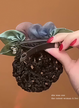 丸子头神器盘发网兜头花女职业
