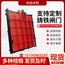 Inlaid copper cast iron gate bidirectional water-stop square circular gate integrated cast iron gate steel gate