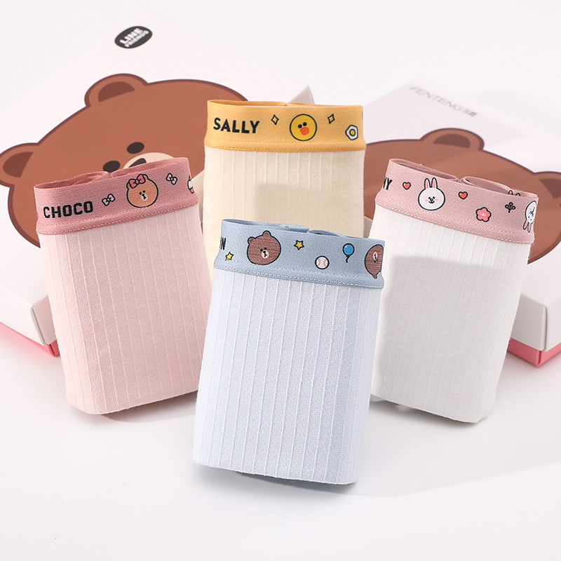 芬腾ftkk可爱布朗熊纯棉女抗菌内裤 ftkk内裤