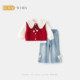 Girls Suit 2026 New Fashionable Baby Spring Model Great-looking Light Luxury Niche High-end Children's Three-piece Set