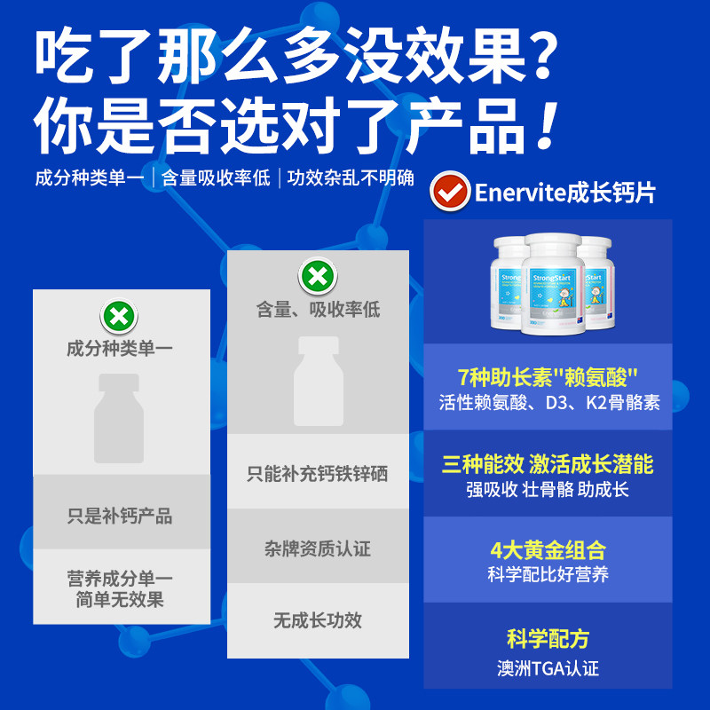 澳洲澳乐维他成长小奶儿童青少年丸 EnerVite澳乐维他海外旗舰钙铁锌/钙镁