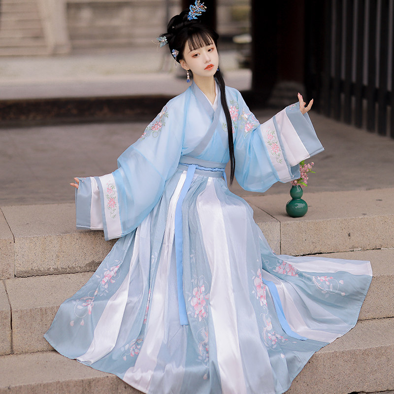 洛轻雅原创女【兰莺】晋制中国风汉服 洛轻雅汉服