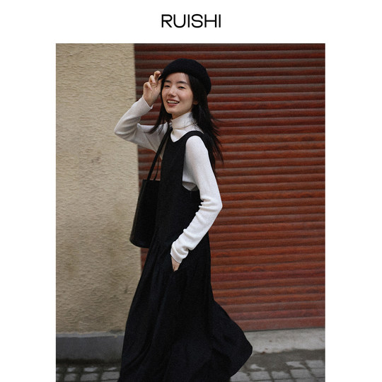 RUISHI芮时 美拉德穿搭 不规则结构设计感背心裙无袖连衣裙女秋冬