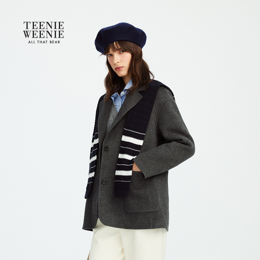 【反季清仓】【轻绒智型通勤大衣】TeenieWeenie小熊女装毛呢大衣