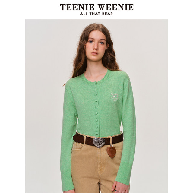 TeenieWeenie Bear Ole Knitted Sweater 2025 Spring New Casual Love Embroidered Round Neck Sweater Top