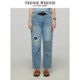 TeenieWeenie ຫມີ jeans ຂອງແມ່ຍິງພາກຮຽນ spring ແລະ summer ຄົນອັບເດດ: ອາເມລິກາການອອກແບບສ່ວນບຸກຄົນ Ripped Pants ຍາວ