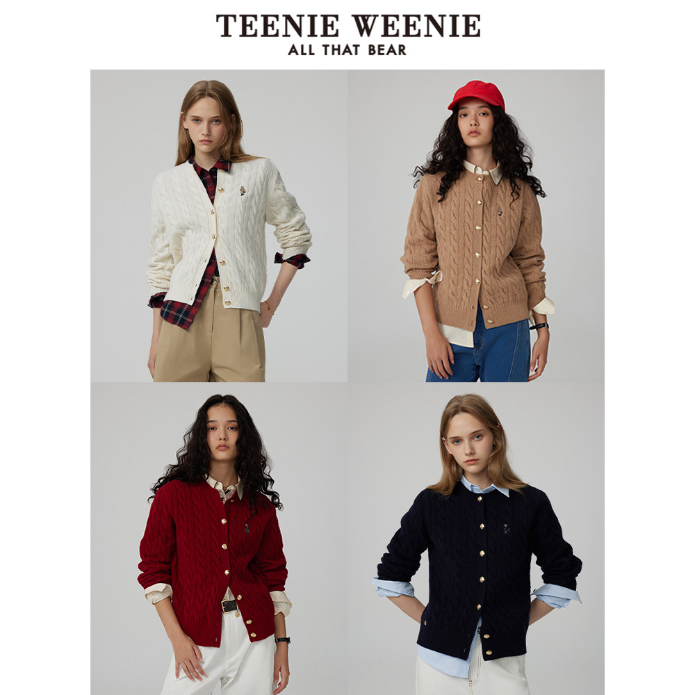 【反季特惠】【赵露思同款】TeenieWeenie小熊奥莱绵羊毛针织开衫