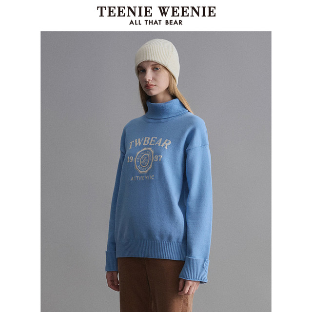 TeenieWeenie Bear Ole Autumn Turtleneck Pullover Sweater Women's Soft Waxy Lazy Top Women