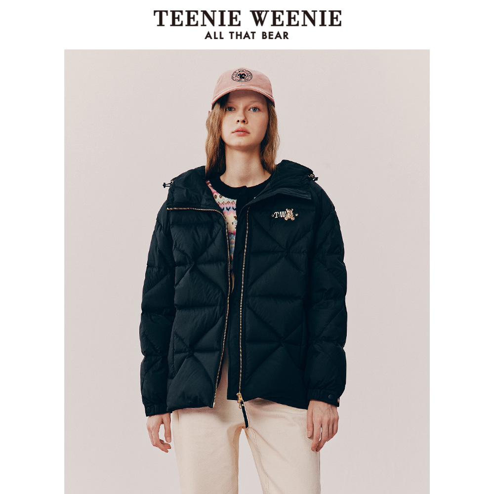 TeenieWeenie小熊奥莱羽绒服加厚保暖短款小个子光泽感外套女秋冬