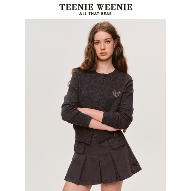 TeenieWeenie Bear Ole Knitted Sweater 2025 Spring New Casual Love Embroidered Round Neck Sweater Top