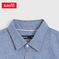 Джинсовая рубашка 班尼路潮流衬衫男时尚简约短袖牛仔衬衫男舒适百搭上衣男