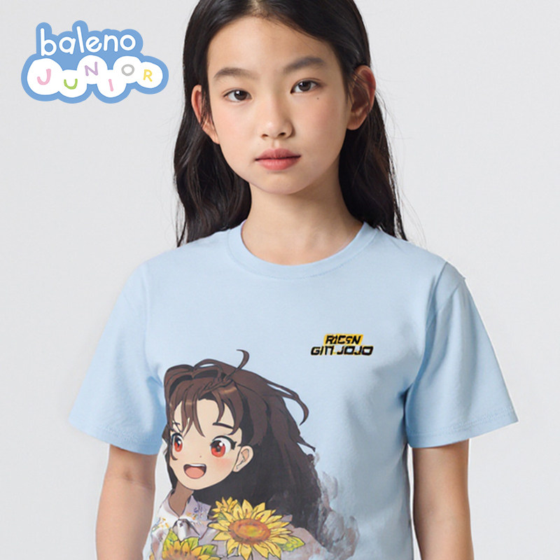 班尼路夏季新款儿童漫画少女童印花时尚百搭动漫短袖T恤