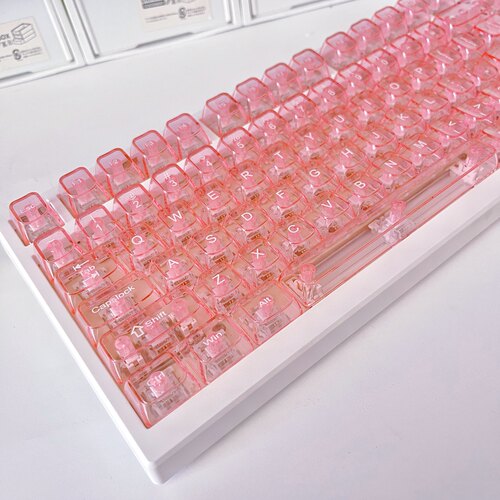 翡翠绿/玛瑙粉/水晶紫透机械键盘键帽PC材质UV转印原厂高度 - 图3