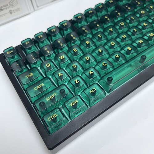 翡翠绿/玛瑙粉/水晶紫透机械键盘键帽PC材质UV转印原厂高度 - 图1