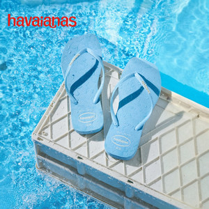 Havaianas哈唯纳新款方瘦子软底人字拖平底女款夏季外穿夹脚拖鞋