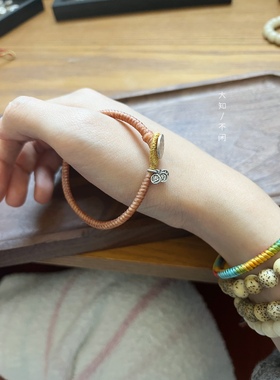 不闲手作 蜡绳金刚结手绳 岁岁平安 手工金刚结幸运手绳