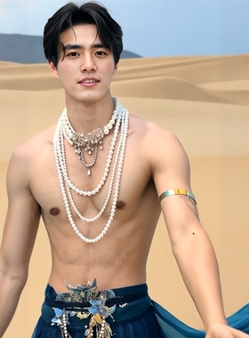 复古夸张项链仿珍珠创意多层