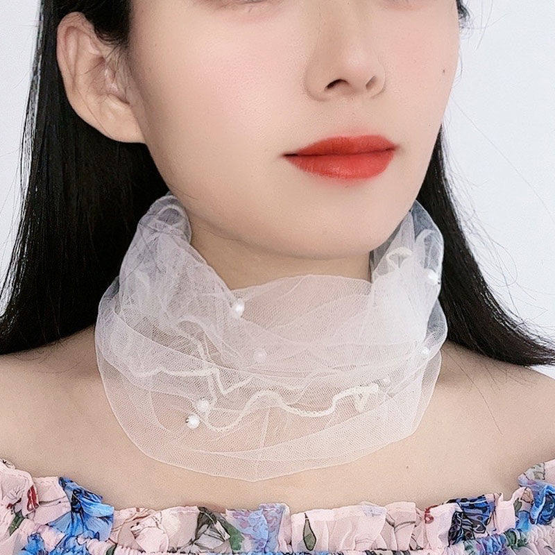 防晒脖套围脖护颈百搭防晒面纱围巾薄款女夏季丝巾套头纱巾小围脖,淘宝优惠券,粉丝福利购,淘宝优惠卷